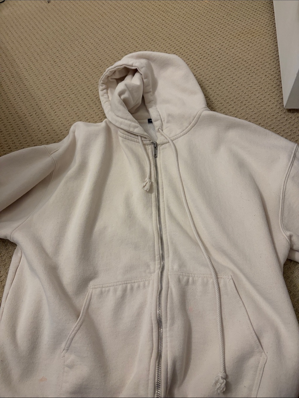 Brandy Melville Cream Full-Zip Hoodie